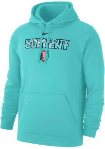Nike KC Current Mens Teal Wordmark Jersey Hook Long Sleeve Hoodie
