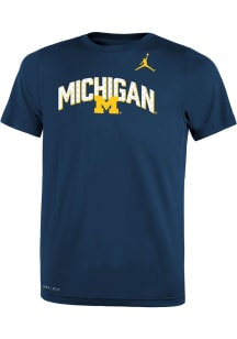 Boys Michigan Wolverines Navy Blue Nike SL Legend Team Issue Short Sleeve T-Shirt