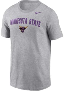Nike Minnesota State Mankato Mavericks Grey Arch Mascot Short Sleeve T Shirt