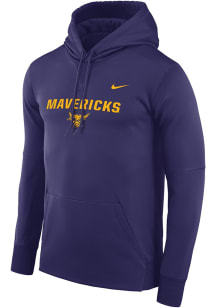 Nike Minnesota State Mankato Mavericks Mens Purple Therma Flat Name Mascot Hood