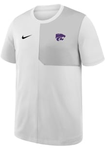Youth K-State Wildcats White Nike UV Coach Top Short Sleeve T-Shirt