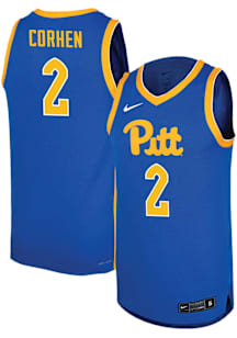 Cam Corhen Mens Blue Pitt Panthers Basketball NIL Name And Number Basketball Jersey