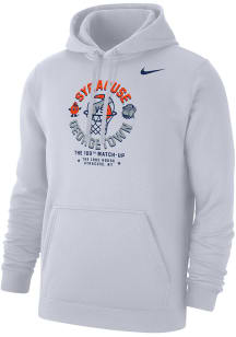 Nike Syracuse Orange Mens White Basketball Georgetown Head To Head Long Sleeve Hoodie