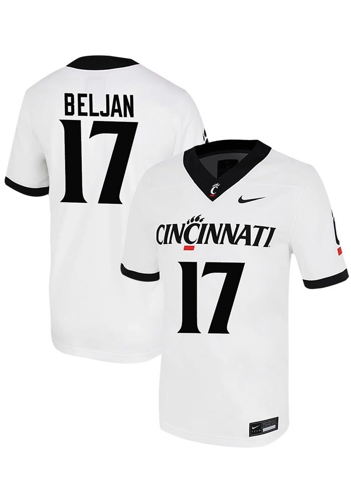 Joey Beljan Nike Cincinnati Bearcats White Game Name And Number Football Jersey