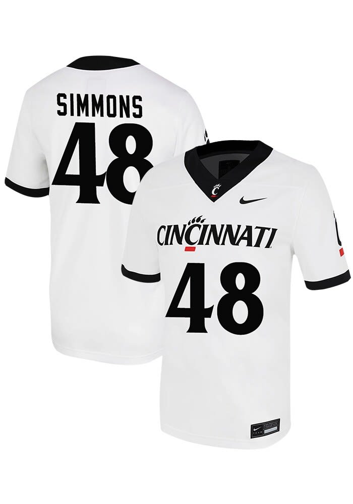 Weston Simmons Nike Cincinnati Bearcats White Game Name And Number Football Jersey