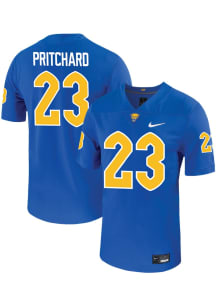 Davion Pritchard  Mens Blue Pitt Panthers Game Name And Number Football Jersey