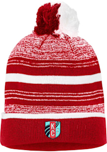 Nike KC Current Red Stripe Pom Beanie Mens Knit Hat