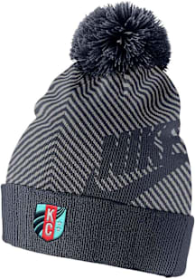 Nike KC Current Navy Blue Futura Pom Beanie Mens Knit Hat