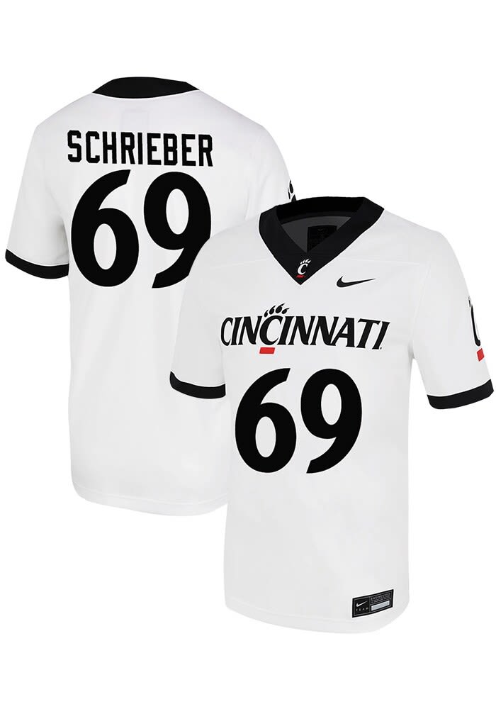 JP Schrieber Nike Cincinnati Bearcats NIL Game Football Jersey