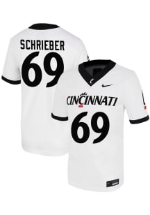 JP Schrieber  Nike Cincinnati Bearcats White NIL Game Football Jersey