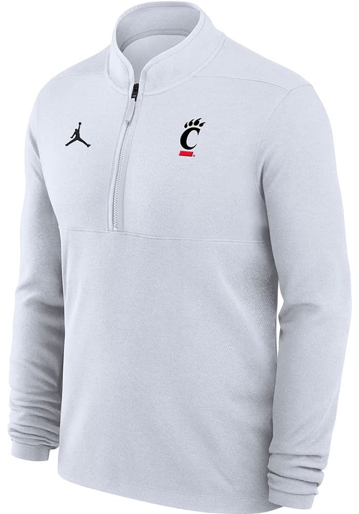 Bear　0913 Nike Mens WHITE Cincinnati Bearcats Sideline DriFIT Half Zip