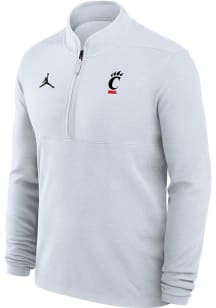 Mens Cincinnati Bearcats White Nike Jordan Victory Qtr Zip Pullover