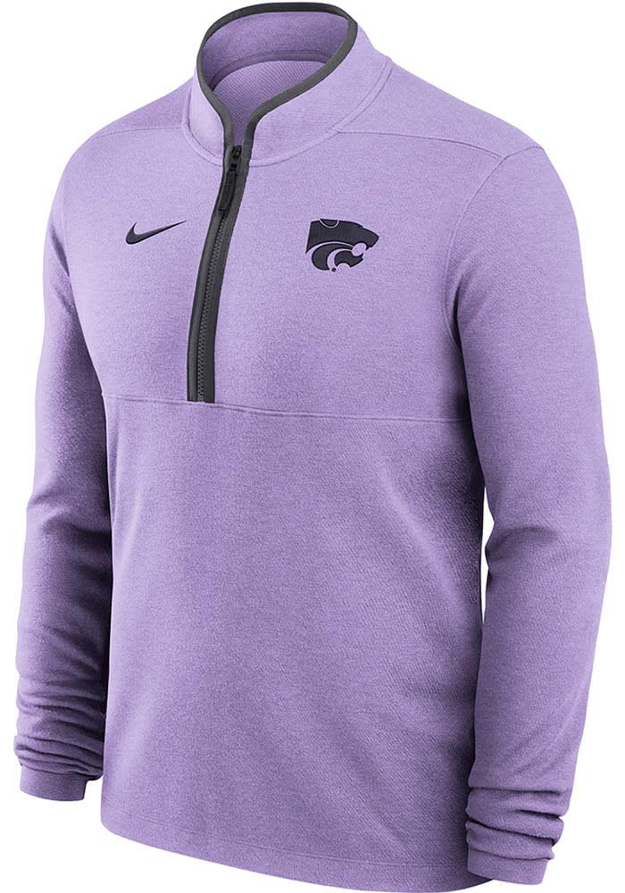 Nike Mens LAVENDER K State Wildcats Victory Long Sleeve Qtr Zip Pullover