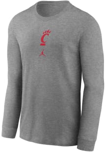 Mens Cincinnati Bearcats Grey Nike Shooting Shirt Dri-FIT Long Sleeve T-Shirt