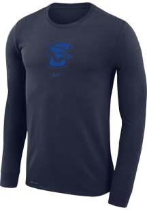 Nike Creighton Bluejays Navy Blue Shooting Shirt Dri-FIT Long Sleeve T-Shirt