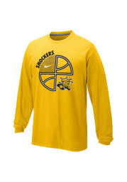 Nike Wichita State Shockers Gold Basketball Long Sleeve T Shirt