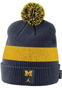 Michigan Wolverines Nike Youth Sideline Pom Youth Knit Hat - Blue