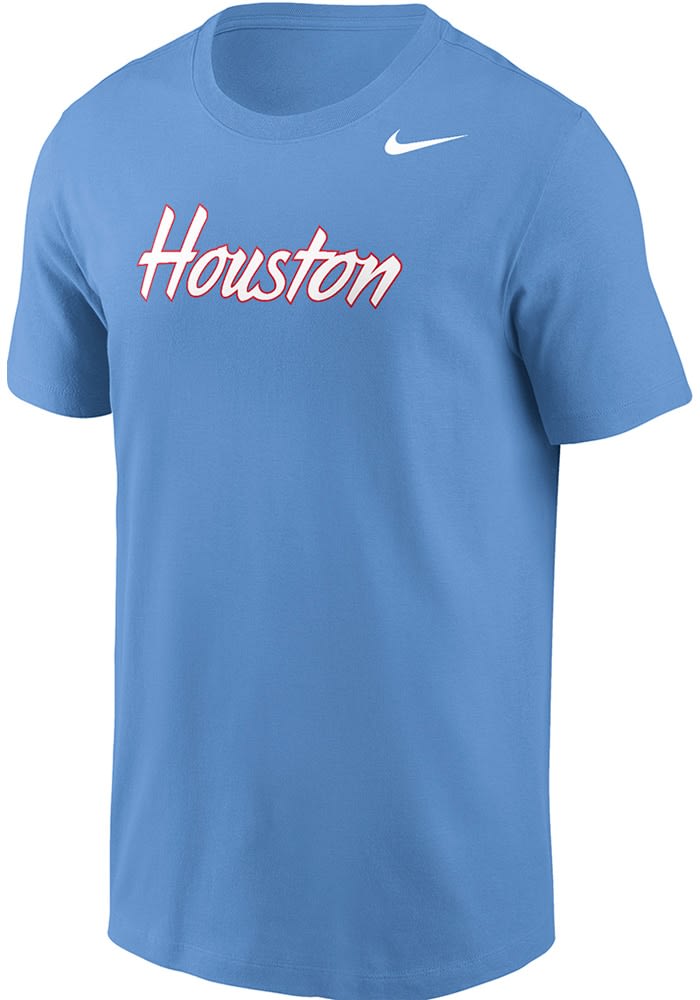 Nike Houston Cougars LIGHT BLUE Flat Name Short Sleeve T Shirt