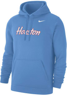 Nike Houston Cougars Mens Flat Name Club Fleece Long Sleeve Hoodie - Houston Blue