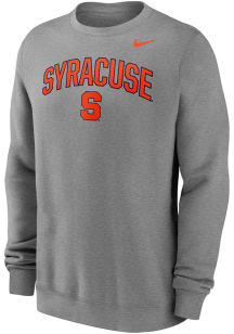 Nike Syracuse Orange Mens Grey Wordmark Arch Mascot Long Sleeve Crew Sweatshirt