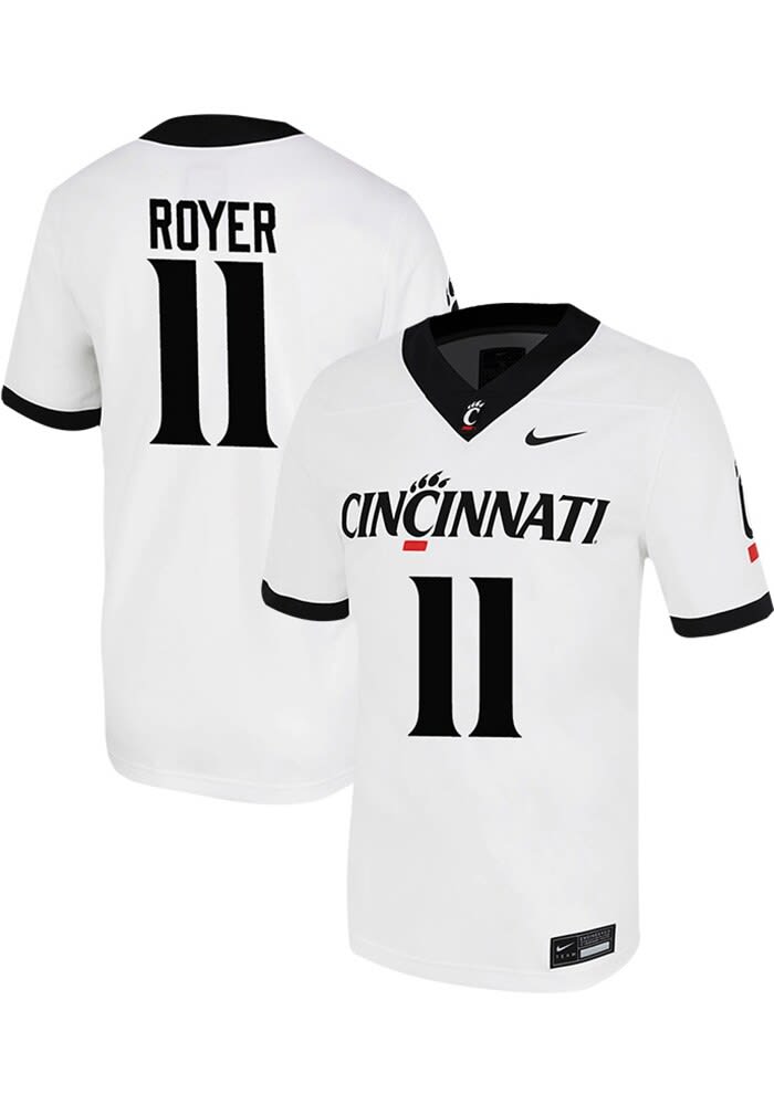 Joe Royer Nike Cincinnati Bearcats White NIL Game Name And Number Football Jersey