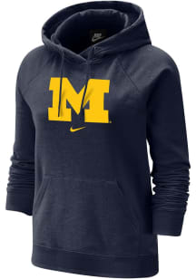 Womens Michigan Wolverines Navy Blue Nike Logo Varsity Hooded Sweatshirt