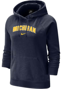 Nike Michigan Wolverines Womens Navy Blue Arch Varsity Hooded Sweatshirt