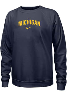 Womens Michigan Wolverines Blue Nike Varsity Crew Sweatshirt