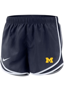 Womens Michigan Wolverines Navy Blue Nike Tempo Shorts