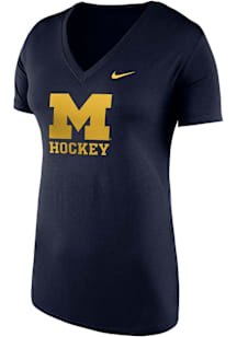 Nike Michigan Wolverines Womens Blue Logo Legend Short Sleeve T-Shirt