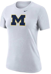 Michigan Wolverines White Nike Logo Core Short Sleeve T-Shirt