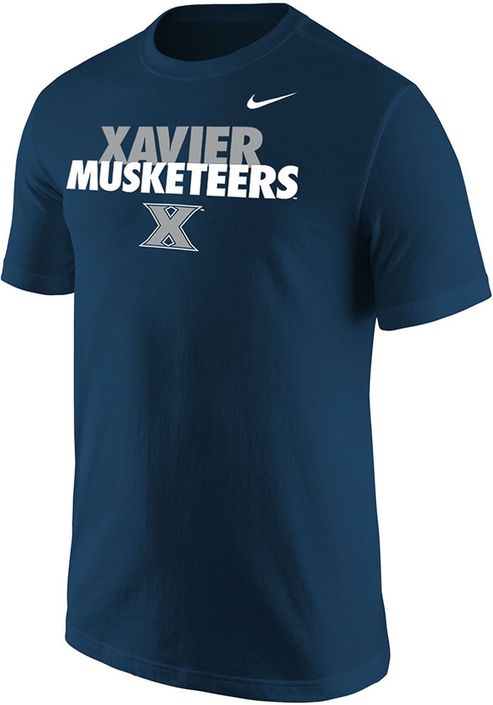 Nike Xavier Musketeers Navy Blue Across Short Sleeve T Shirt