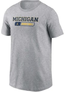 Youth Michigan Wolverines Grey Nike Basketball Jordan Short Sleeve T-Shirt