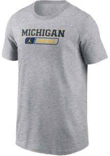 Youth Michigan Wolverines Grey Nike Football Jordan Short Sleeve T-Shirt