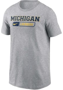 Youth Michigan Wolverines Grey Nike Lacrosse Jordan Short Sleeve T-Shirt