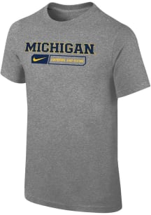 Youth Michigan Wolverines Grey Nike Swim and Dive Jordan Short Sleeve T-Shirt