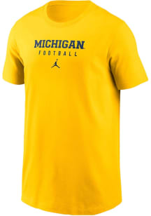 Youth Michigan Wolverines Yellow Nike Football Sport Drop Jordan Short Sleeve T-Shirt