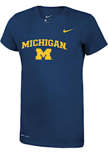 Nike Michigan Wolverines Girls Blue Arch Mascot Short Sleeve T-Shirt