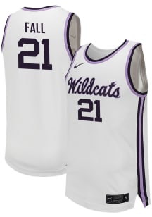 Baye Fall Mens White K-State Wildcats Replica Name And Number Basketball Jersey