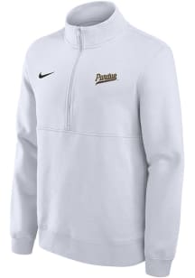 Mens Purdue Boilermakers White Nike Vintage Script Varsity Qtr Zip Pullover