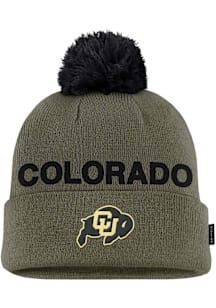 Nike Colorado Buffaloes Green 2025 Military Appreciation Peak Beanie Mens Knit Hat