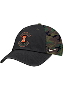 Nike Illinois Fighting Illini 2025 Military Appreciation Club Cap Adjustable Hat - Black