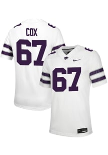 Logan Cox Nike Mens White K-State Wildcats Game Football Jersey