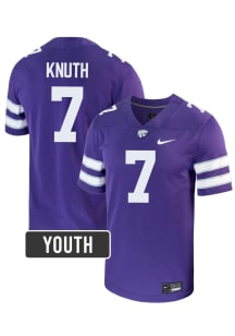 Jacob Knuth Nike Youth Purple K-State Wildcats NIL Game Football Jersey Jersey