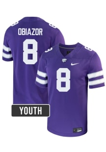 Chiddi Obiazor Nike Youth Purple K-State Wildcats NIL Game Football Jersey Jersey