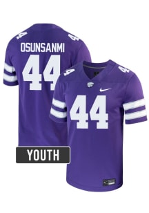 Tobi Osunsanmi Nike Youth Purple K-State Wildcats NIL Game Football Jersey Jersey