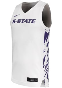 Mens K-State Wildcats White Nike Team Replica Basketball Jersey