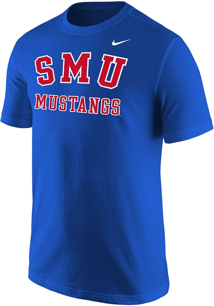 Nike SMU Mustangs Blue Dri-FIT Slogan Short Sleeve T Shirt