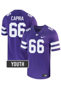 Michael Capria Nike Youth Purple K-State Wildcats NIL Game Football Jersey Jersey