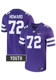 Ryan Howard Nike Youth Purple K-State Wildcats NIL Game Football Jersey Jersey